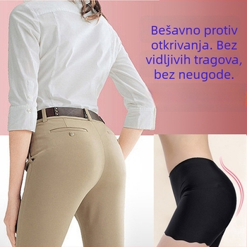 Nova ženska bezšivna sigurnosna šorts Ice Silk s valovitim rubom, neproziran, plus veličina