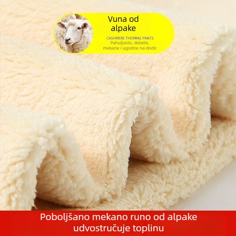 Muške tople hlače s fleec podstavom, debele, visokim strukom, za slojevito nošenje, plus veličina