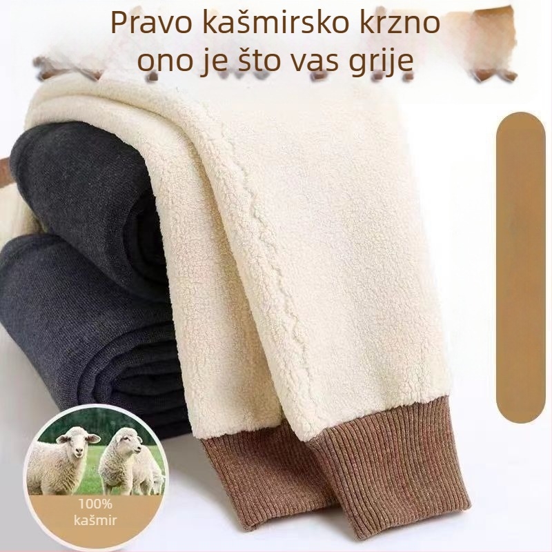 Muške tople hlače s fleec podstavom, debele, visokim strukom, za slojevito nošenje, plus veličina