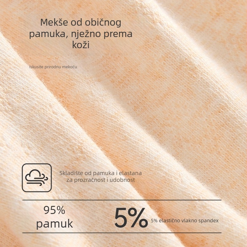 Ženske gaćice s visokim strukom od pamuka, antibakterijske i prozračne, s čipkom i pamukom u području prepona