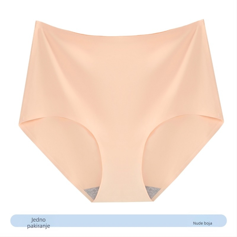 Ženske gaćice od ice silk, visokim strukom, jednobojni uzorak, glavni materijal najlon 80–90%, podstava prepona pamuk