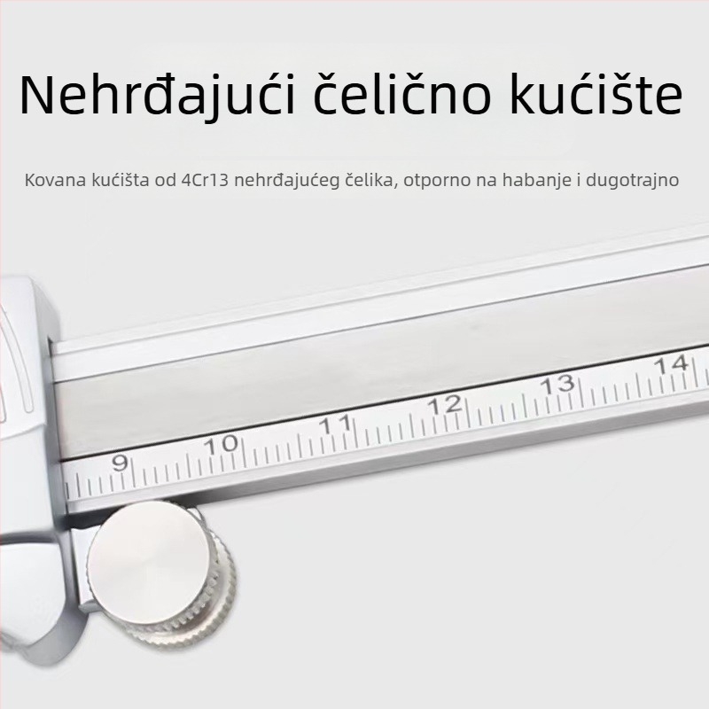 Guanglu Nehrđajući čelični kaliper s brojčanikom, preciznost 0,02, otporan na udarce