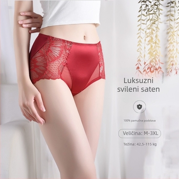 Ljetne ženske gaćice od modal materijala, podizanje stražnjice, seksi čipka, bezšivne, pamukova podstava u preponama, srednji pojas, trokutasti kroj, velika veličina