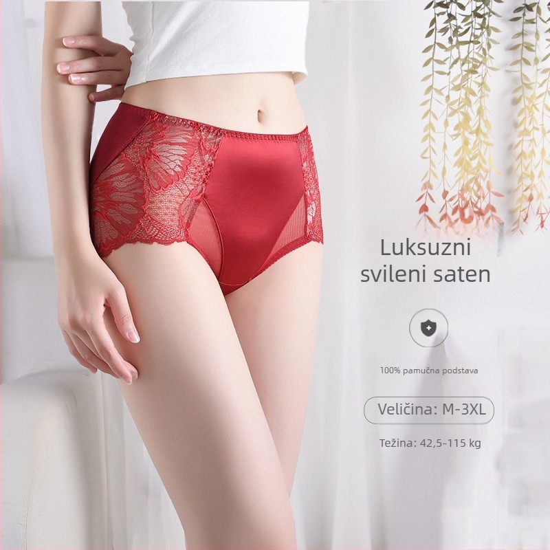 Ljetne ženske gaćice od modal materijala, podizanje stražnjice, seksi čipka, bezšivne, pamukova podstava u preponama, srednji pojas, trokutasti kroj, velika veličina