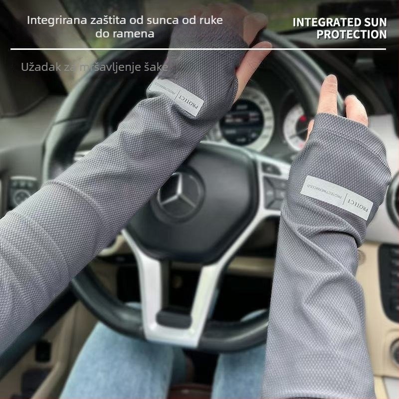 Rukavica za nadlakticu Ice Silk UV zaštita, Nylon-Spandex hlađenje tkanina, glavni udio tkanine 61–70%, Proljeće 2023