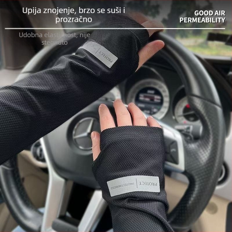 Rukavica za nadlakticu Ice Silk UV zaštita, Nylon-Spandex hlađenje tkanina, glavni udio tkanine 61–70%, Proljeće 2023