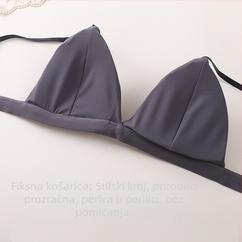 Francuski stil grudnjaka od ledenog svile bezšavnog, s fiksnim košaricama za male grudi, duboki V, unutarnji Bandeau top za žene