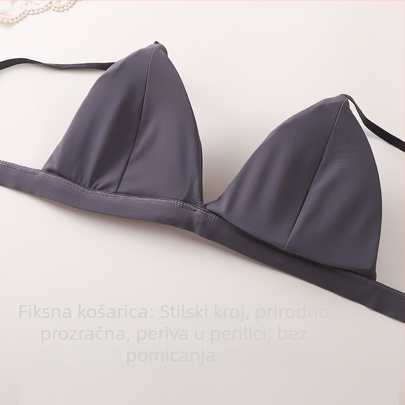 Francuski stil grudnjaka od ledenog svile bezšavnog, s fiksnim košaricama za male grudi, duboki V, unutarnji Bandeau top za žene