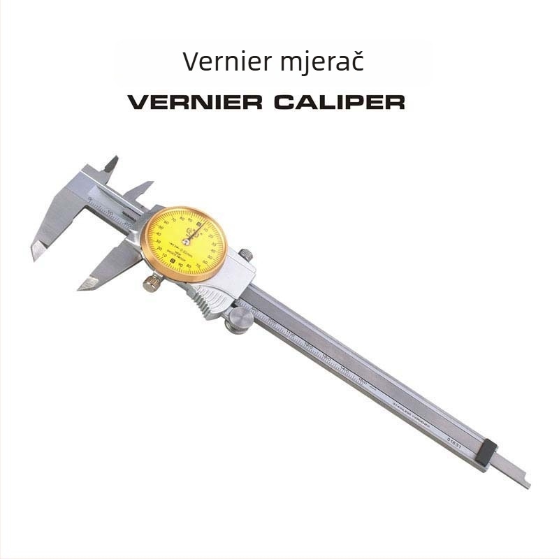 Kaliper od nehrđajućeg čelika, industrijske klase, visoka preciznost, za mjerenje unutarnjeg i vanjskog promjera, dubine i mjerenja koraka