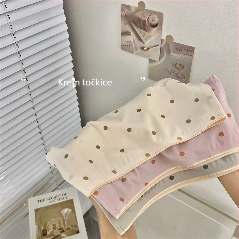 Ženske gaćice od ice silk s točkicama, pamuk u području prepona, jednodjelne, prozračne, plus size
