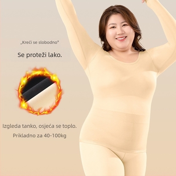 Ženski bezšavni tanki termalni bazni sloj, Nylon/Poliamid, 78% poliamid, Slim fit, 141–160 g/m²