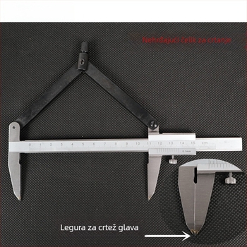 Vernier kaliper s karbidnom iglom za graviranje i wolfram glavom; paralelni vodič za graviranje