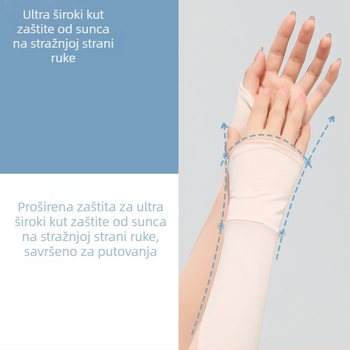 Rukavice za zaštitu od sunca na nadlakticu, za žene, ledena svila, UV zaštita, za vožnju