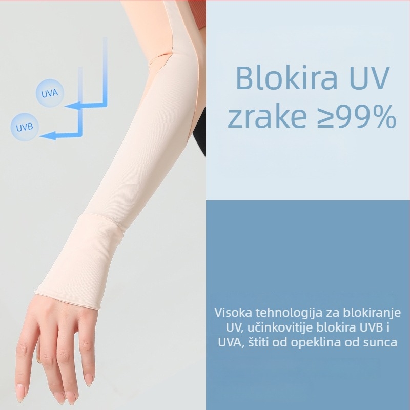 Rukavice za zaštitu od sunca na nadlakticu, za žene, ledena svila, UV zaštita, za vožnju
