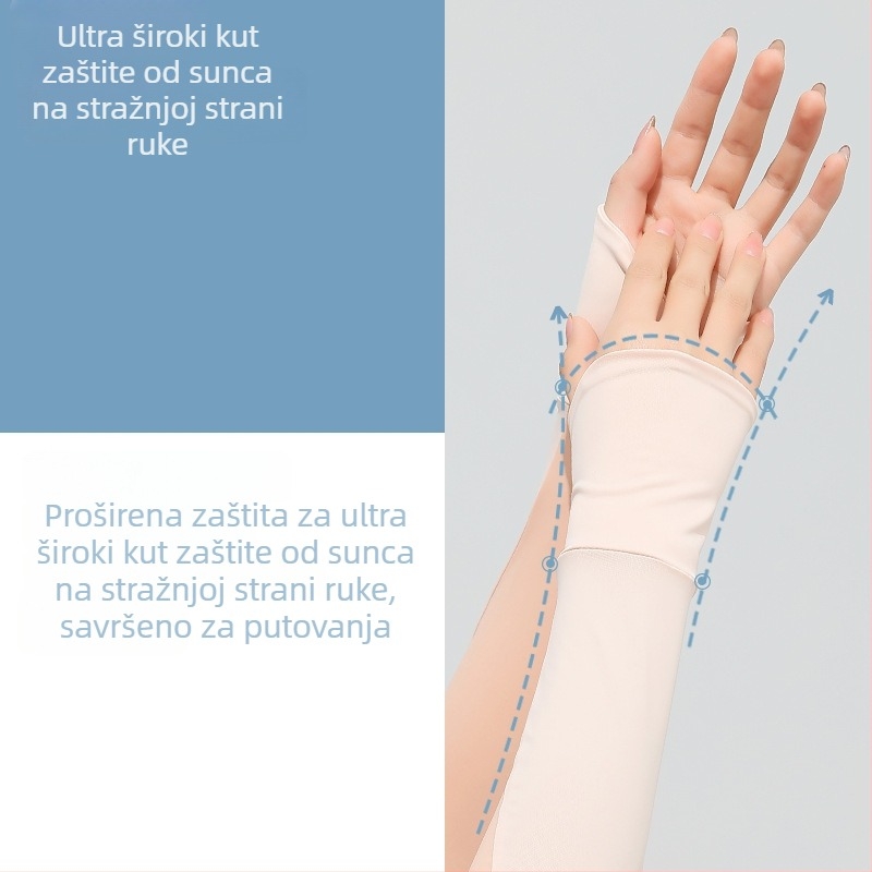 Rukavice za zaštitu od sunca na nadlakticu, za žene, ledena svila, UV zaštita, za vožnju