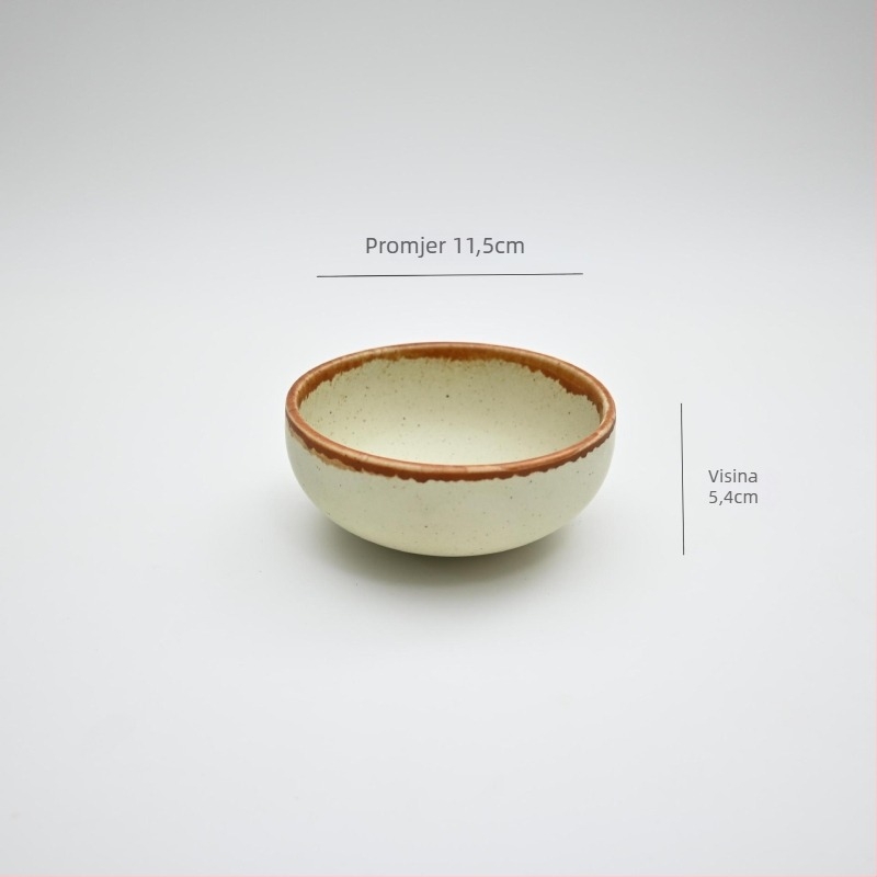 Keramički set od četiri dijela: pločica od kostiju, čaša za vodu, žlica i zdjela – Novi kineski stil, planinski divlji motiv; Materijal: keramika; Uzorak: jednofarban; Oblik: nepravilni