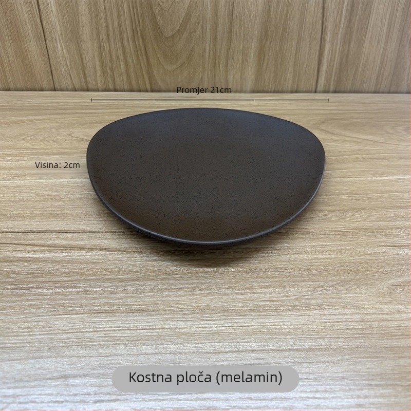 Keramički set od četiri dijela: pločica od kostiju, čaša za vodu, žlica i zdjela – Novi kineski stil, planinski divlji motiv; Materijal: keramika; Uzorak: jednofarban; Oblik: nepravilni