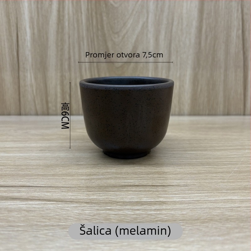 Keramički set od četiri dijela: pločica od kostiju, čaša za vodu, žlica i zdjela – Novi kineski stil, planinski divlji motiv; Materijal: keramika; Uzorak: jednofarban; Oblik: nepravilni