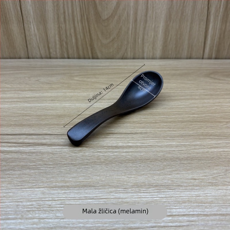 Keramički set od četiri dijela: pločica od kostiju, čaša za vodu, žlica i zdjela – Novi kineski stil, planinski divlji motiv; Materijal: keramika; Uzorak: jednofarban; Oblik: nepravilni