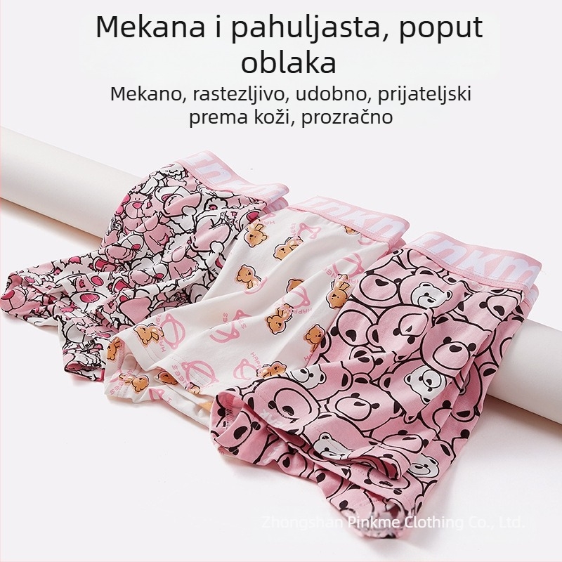Muške pamučne bokserice s antibakterijskim svojstvima; uzorak: životinjski, geometrijski i anime crtić; srednji pojas; podstava prepona od regenerirane celulozne vlaknine