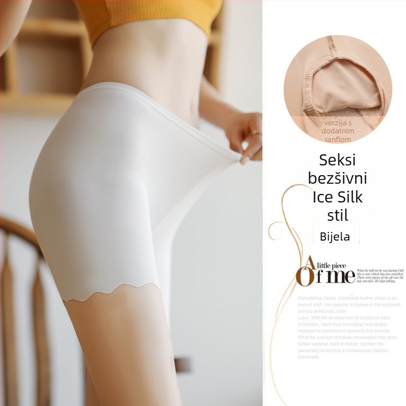 Ženske sigurnosne šortse od 95% poliestera, srednji pojas, jednobojni uzorak, podstava prepona Ice Silk