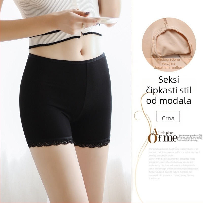 Ženske sigurnosne šortse od 95% poliestera, srednji pojas, jednobojni uzorak, podstava prepona Ice Silk