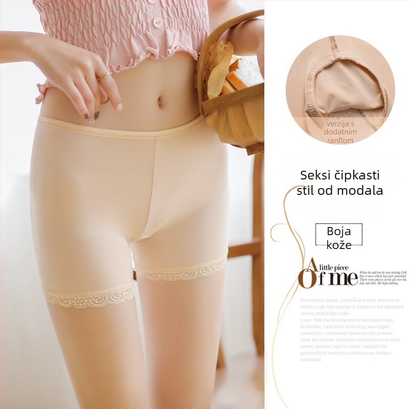 Ženske sigurnosne šortse od 95% poliestera, srednji pojas, jednobojni uzorak, podstava prepona Ice Silk