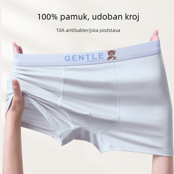 Tinejdžerske muške bokserice od 100% pamuka, prozračne i antibakterijske, srednji pojas, velika veličina