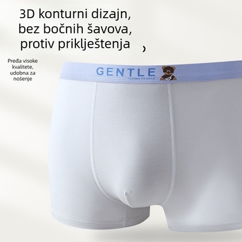 Tinejdžerske muške bokserice od 100% pamuka, prozračne i antibakterijske, srednji pojas, velika veličina