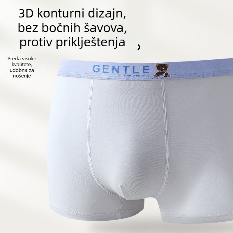 Tinejdžerske muške bokserice od 100% pamuka, prozračne i antibakterijske, srednji pojas, velika veličina