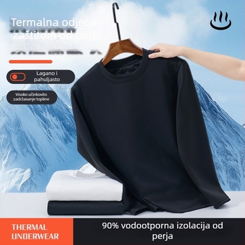 Unisex majica s guščjim puhom, dugi rukavi, okrugli izrez, topao temeljni sloj