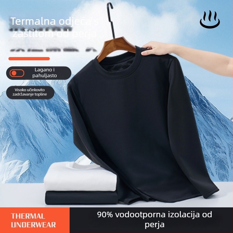 Unisex majica s guščjim puhom, dugi rukavi, okrugli izrez, topao temeljni sloj