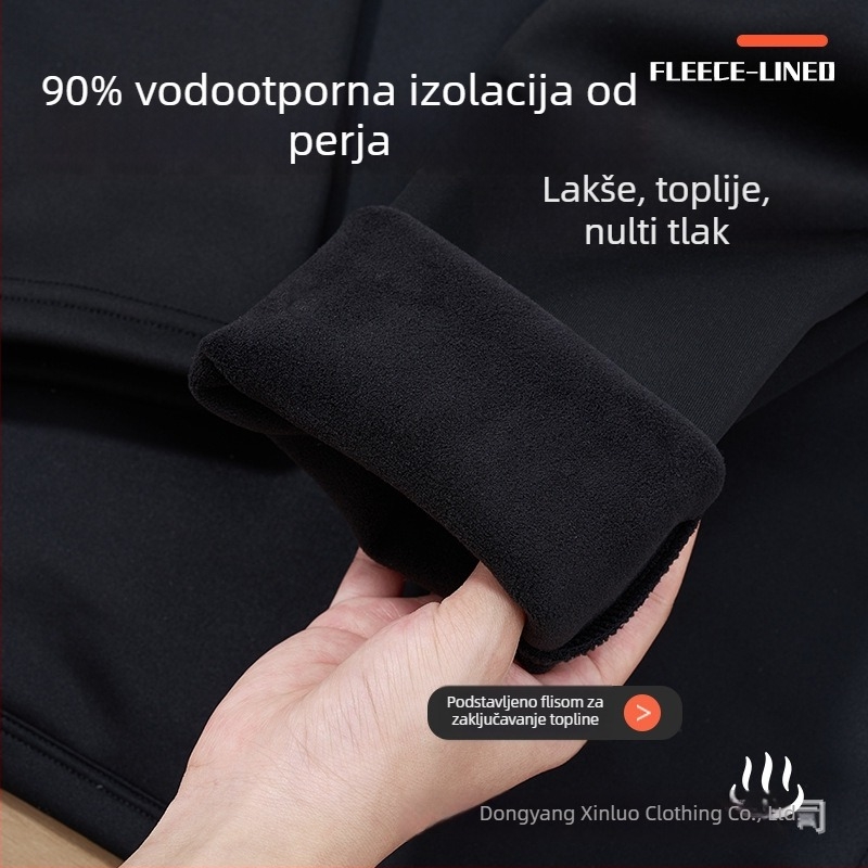 Unisex majica s guščjim puhom, dugi rukavi, okrugli izrez, topao temeljni sloj