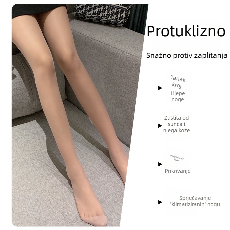Prozirne nude najlonke, ultra tanke, oblikujuće noge, s uzorkom ananasa, nevidljive ispod odjeće