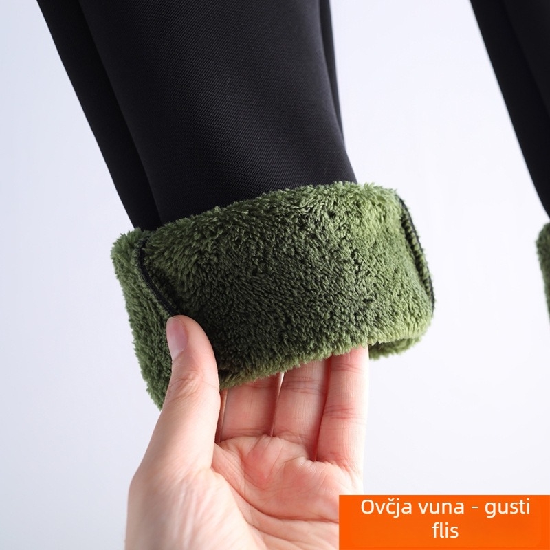 Hlače kroja olovke, debela tkanina, uski kroj, 90–95% poliestera, duljina hlača, jesen 2024