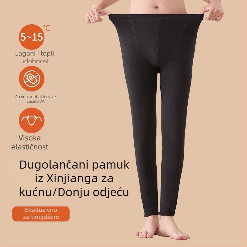 Hlače od pamuka za tinejdžere: brušeni materijal, 95% češani pamuk, srednji pojas, manžetna na kraju, antibakterijske, umjerena toplina