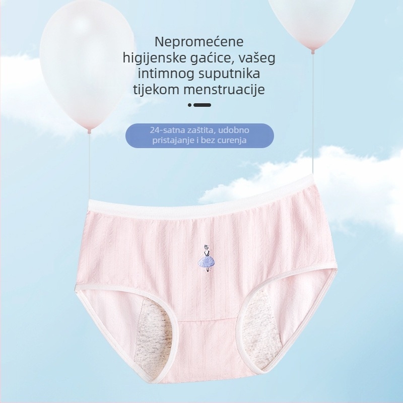 Ženske pamučne gaćice, prozračne, antibakterijske, s podizanjem stražnjice, 100% pamuk, srednji struk