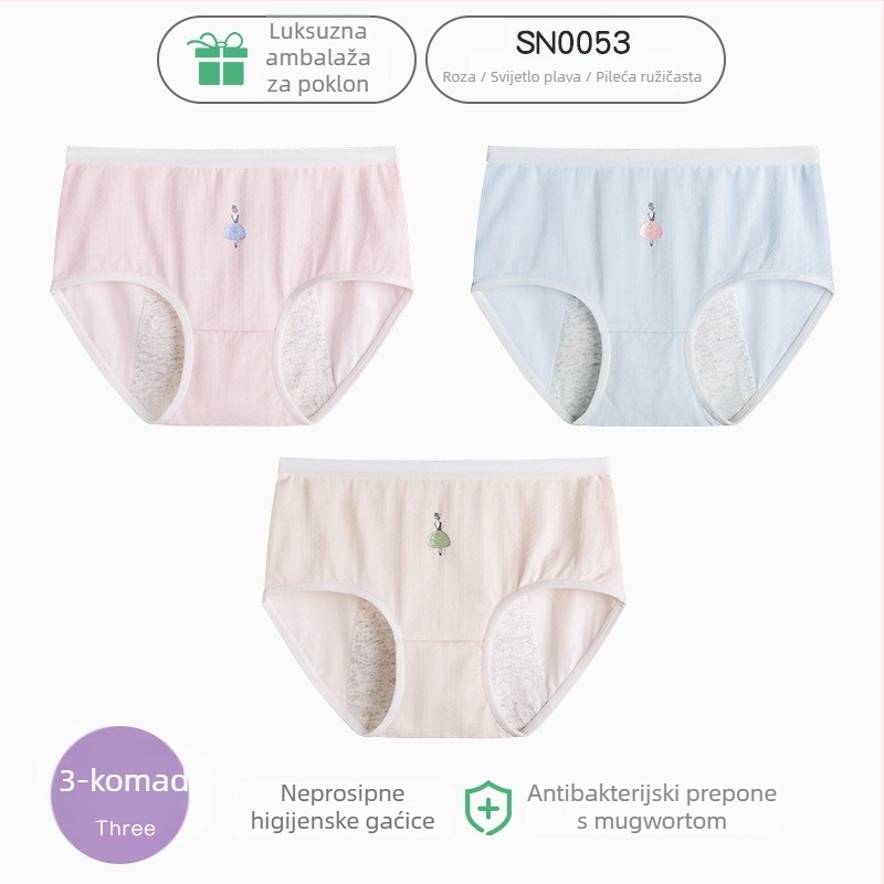 Ženske pamučne gaćice, prozračne, antibakterijske, s podizanjem stražnjice, 100% pamuk, srednji struk