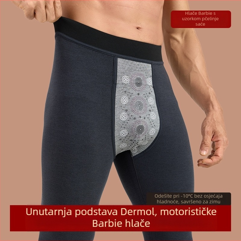 Muške najlonske termalne hlače, tople, otporne na vjetar, fleec podstava, oblikovanje tijela