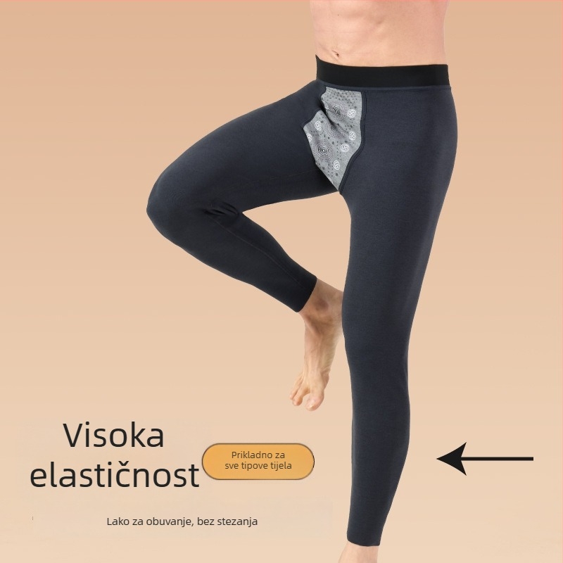 Muške najlonske termalne hlače, tople, otporne na vjetar, fleec podstava, oblikovanje tijela