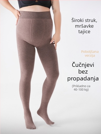 Plus-size sive Tajice s fleec podstavom, debele pamuk za zimu