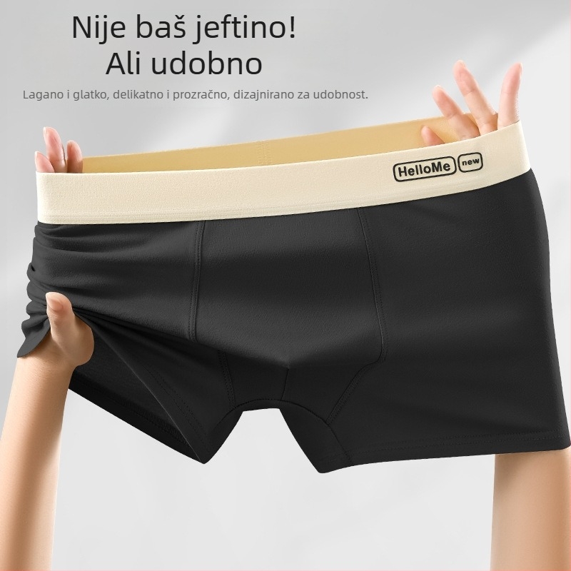 Muške bokserice od čistog pamuka, srednjeg struka, jednobojne