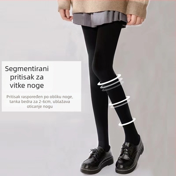 Nylon za jesen-zimu s anti-pilingom, modeliranje tijela, podizanje stražnjice, kompresivne gaćice s nogavicama, crne