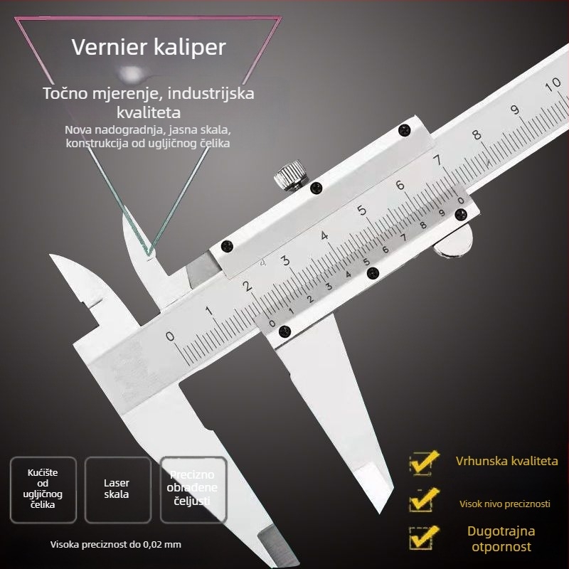 Vernier kaliper, industrijske klase, visoka preciznost, integrirano čelik
