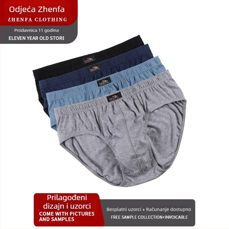 Muške pamučne bokserice s dišućim materijalom, srednji struk, pleteni materijal, 100% pamuk, OEM kompatibilan