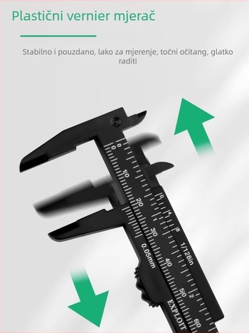 Plastični vernier kaliper za kućnu upotrebu, kompaktan mjerni alat za nakit i narukvice, visoka preciznost