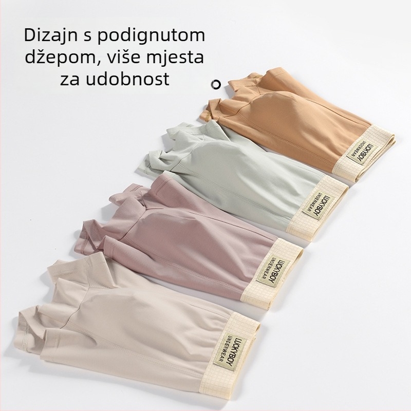 Muške pamučne bokserice, prozračne, srednji pojas, 95–100% pamuka, podstava prepona od viskoze