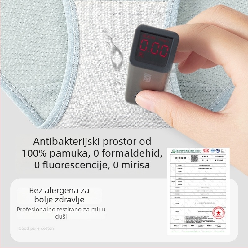 Ženske menstrualne gaćice s visokim strukom, trostruka zaštita od curenja, prozračne, brzo sušeće, najlon s pamuk klinom