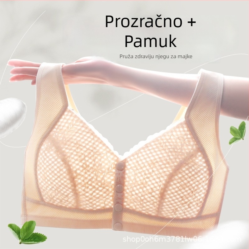 Sutien u stilu veste s čipkom (ultratanka oblikovana čašica, prozračan najlon, prednje kopčanje)