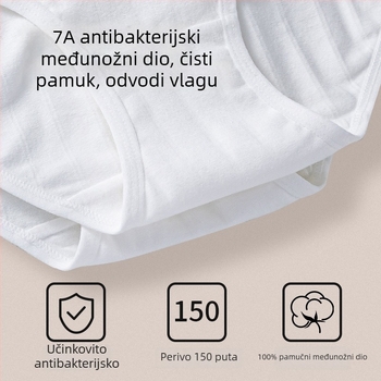 Ženske gaćice od 100% pamuka, A klasa, velika veličina, antibakterijska intimna zona, jednobojne, prozračne